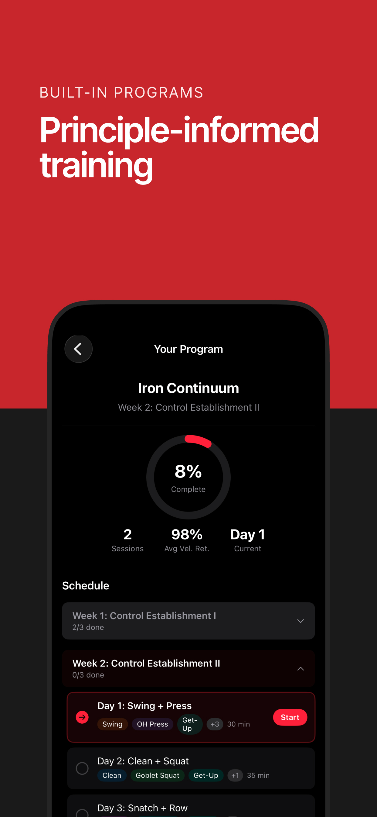 Built-in, principle-informed training programs